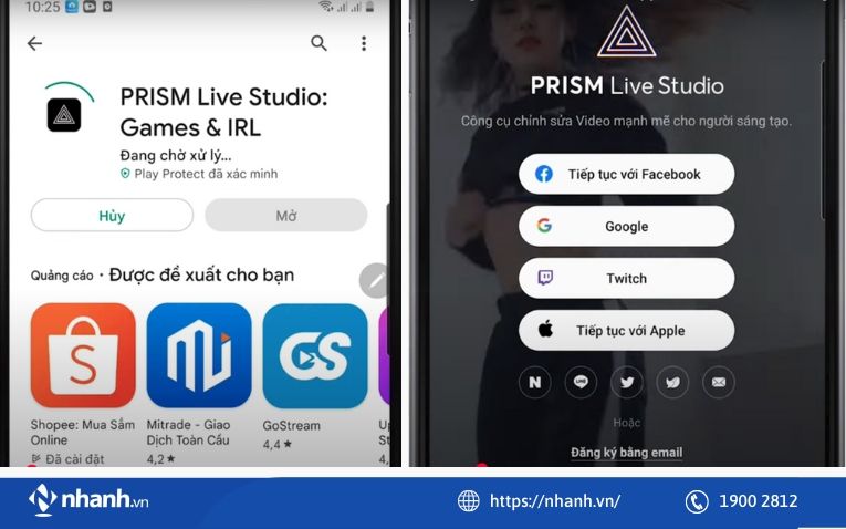 Bước 1: Tải và đăng nhập vào ứng dụng PRISM